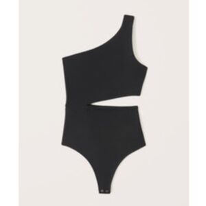 Abercrombie & Fitch Black One-Shoulder Bodysuit